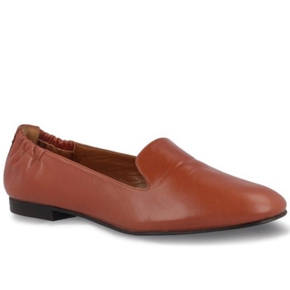 EUC UKIES Cognac Nappa Bianca Leather Loafer - Picture 2 of 6